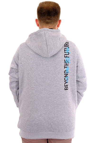 ModeXL XL Men's Oversized Sweatshirt - Zippered Hooded Future U24549 Grimelange