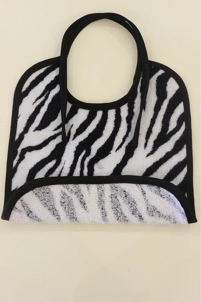 Ender Home Printed Baby Food Bib Curly Piping Cotton Towel Baby Bib