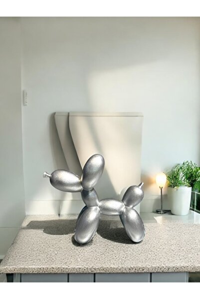 Barbiel Atölye Pop Art Esintisi, Gümüş Renkli Küçük Boy  Balon Köpek Dekorati...