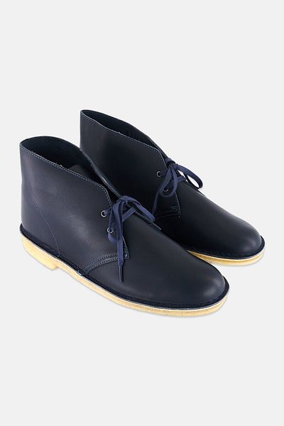 CLARKS Men Suede Lace Up Ankle Boots, Navy