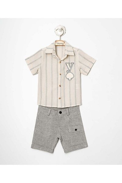 Titimixkids Organic Cotton Boy's Shirt Shorts Double Set 1-4 Years