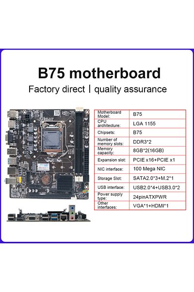 ENVINDA Motherboards ENVINDA B75 Motherboard LGA 1155 Dual Channel DDR3 Memory SATA III USB 3.0 For Intel Co