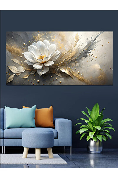 ekart Kanvas Tablo Beyaz Lotus Çiçeği