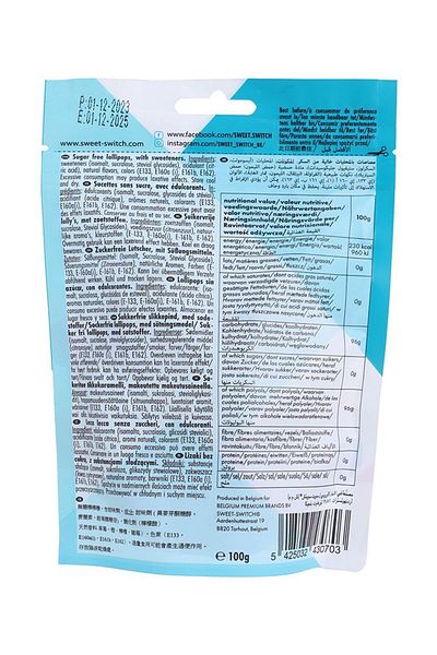 Sweet Switch Belgian Lollipops 100 Gm