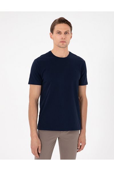 Pierre Cardin Μπλουζάκι Navy Blue 100% βαμβακερό λεπτή εφαρμογή Crew Neck Basic T-shirt 50306980-vr033