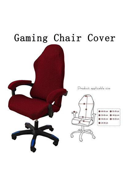 Choice غطاء كرسي ألعاب منزلي بسيط أنيق باللون الأحمر النبيذي، مسند ظهر مقعد ألعاب كمبيوتر عالمي ومنافس