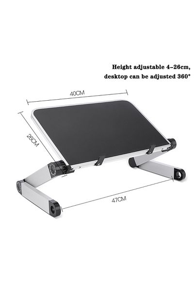 Choice DNZ-white Adjustable Laptop Desk Stand Portable Aluminum Ergonomic Lapdesk For TV Bed Sofa PC Notebo