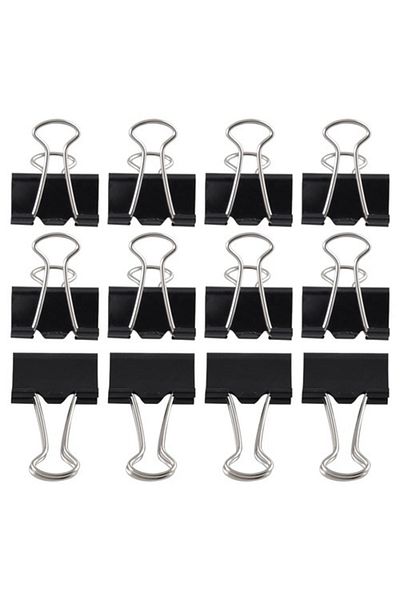 Choice ZWT803a 20X Black Metal Binder Clips 15mm Notes Letter Paper Clip Office Supplies Binding Securing C