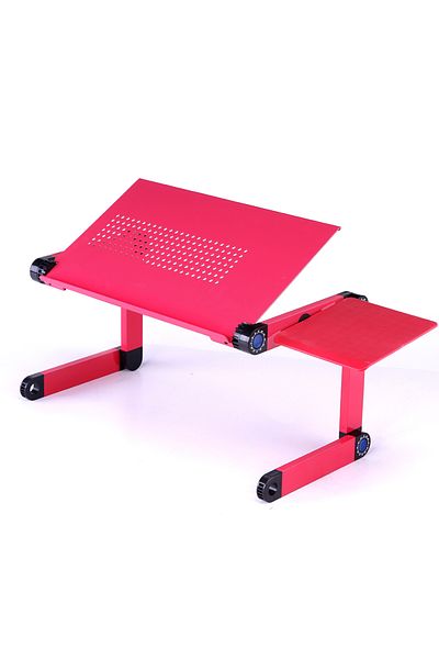Choice DNZ-pink Adjustable Laptop Desk Stand Portable Aluminum Ergonomic Lapdesk For TV Bed Sofa PC Noteboo