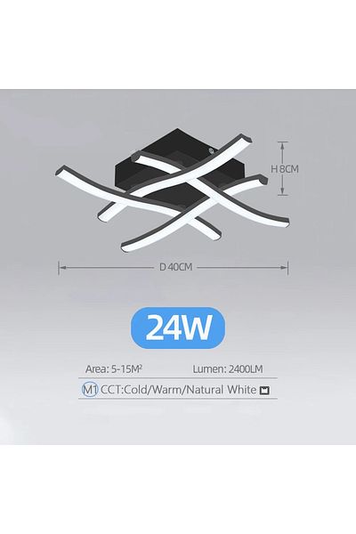 Choice black Modern Living Room Light  Restaurant 3-color Variable Light Bedroom Balcony LED Ceiling Light