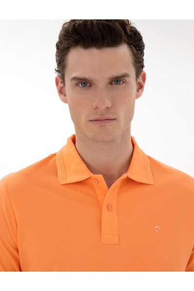 Pierre Cardin Πορτοκαλί Slim Fit Μπλουζάκι με γιακά Polo Basic 50302561-vr186
