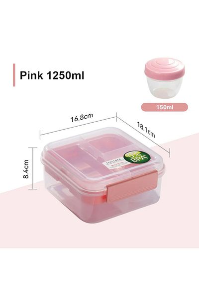 Choice Medium Pink Portable Handle design Double layer Lunch box Compartment Bento Boxes Students Toddler B