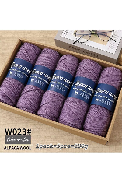 Choice 023 غزل صوف الألبكة الأرجواني 500 جرام، غزل خشن، منسوج يدويًا لصنع ستر...