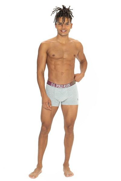 U.S. Polo Assn. Πόλο Ασν. 80571 Ανδρικό βαμβακερό 3 τεμαχίων Boxer-Black&Grimelange&Navy Blue