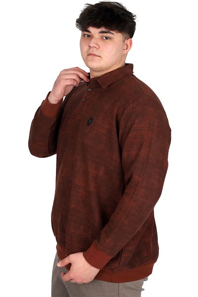 ModeXL Ανδρικό φούτερ με λαιμόκοψη Polo - Plus Size, Printed, Thessaloniki, Tile U24440