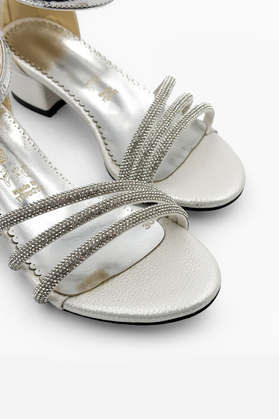 CARLA BELLA Çocuk Topuklu Ayakkabı Taşlı Sedef Kız Çocuk Topuklu Ayakkabı Abiye