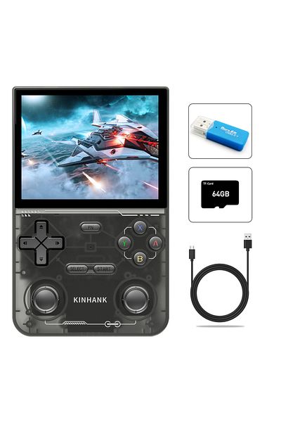 Choice Black KINHANK Open Source K36 Retro Handheld Video Game Console 16000 Games Emulator for PS1/PSP/DC/