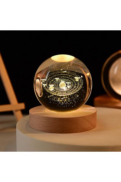 Choice USB Plug solar system USB LED night light, Galaxy Crystal Ball lamp, 3D planet moon lamp, home decor