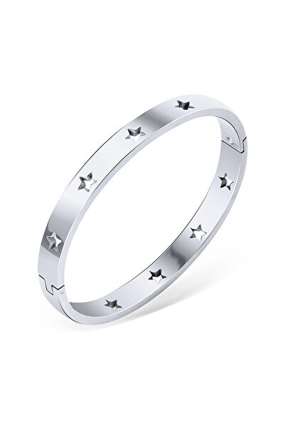 Choice silver color Star hollow Titanium Steel Bracelet For Women Simple Rose...