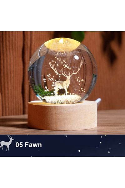 Choice Elk deer LED Night Light Milky Way Galaxy Solar System Crystal Ball Children Night Lamp Bedroom Ambi