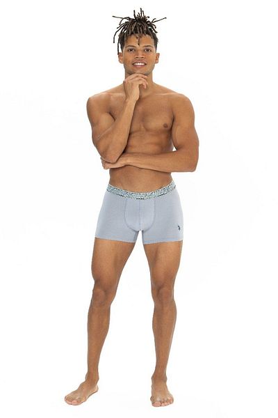 U.S. Polo Assn. U.S. Polo Assn Men's 3-Pack Boxers - Blue & Green & Gray Cotton