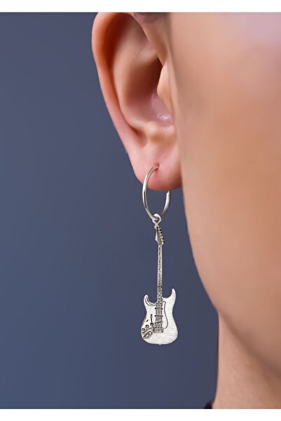 Papatya Silver 925 Ayar Gümüş Antik Ve Etnik Desenli, Vintage Gitar Halkalı Küpe