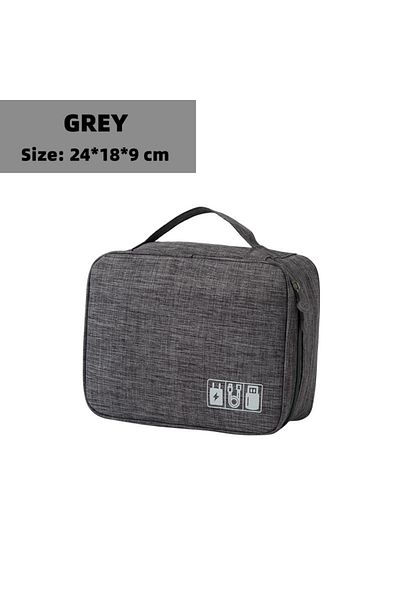 Choice GRAY Cable Storage Bag Waterproof Digital Electronic Organizer Portable USB Data Line Charger Plug S