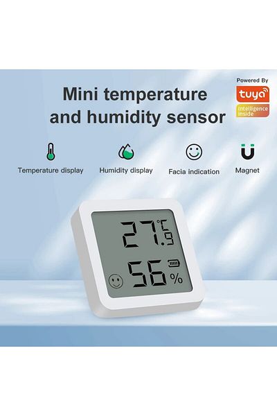 Choice WHITE Mini Bluetooth Temperature Humidity Sensor with LCD Screen Smart Linkage Remote Control Thermo