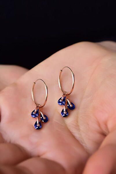 Papatya Silver 925 Ayar Gümüş Rose,Rodaj,Gold.Doğum Ayı Küpe.12 Doğum Taşlı K...