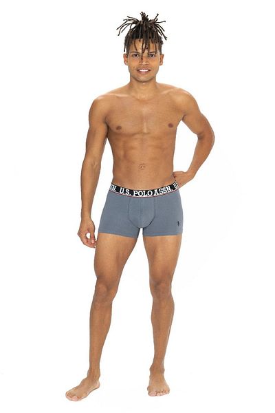 U.S. Polo Assn. Πόλο Ασν. 80533 Ανδρικό βαμβακερό 3-συσκευασία Boxer-Claret Red & Black & Anthracite Melange