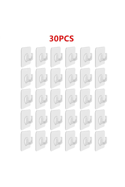 Choice 30 قطعة 5/10/20 قطعة خطاف لاصق ذاتي شفاف للباب والجدار ورف حمل ثقيل لل...