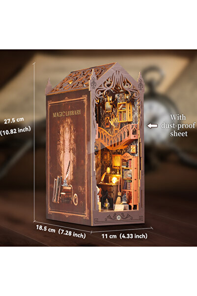 Choice مجموعة تجميع منزل دمية خشبي صغير TSZH227 DIY لركن الكتاب نموذج ألغاز ث...