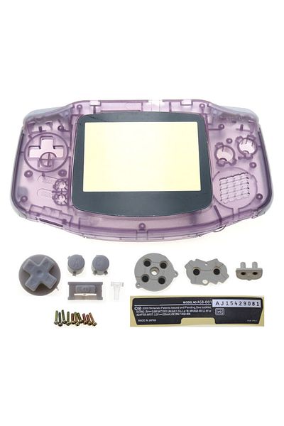 JCD Clear Purple JCD Plastic Housing Shell Case Cover For GBA Console Shell W/ Button Kit Screen Lens St