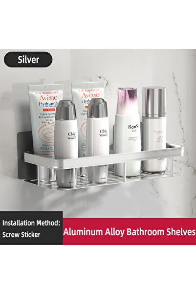 Choice رف مستطيل للتعليق على الحائط من Silver-B-1PCS، رف حمام، رف مناشف، رفوف...