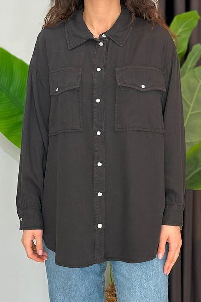 REMSA Oversize Black Shirt 34177
