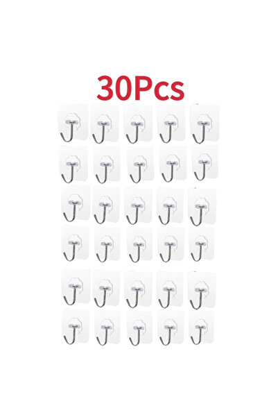 Choice B-30PCS 5/10/20Pcs خطاف لاصق ذاتي شفاف للباب والجدار رف حمل ثقيل للأطفال للمطبخ والحمام