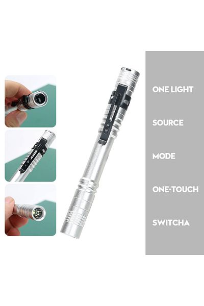 Choice Silvery Mini Portable Led Pen Light Pocket Ultra Bright High Lumens Handheld Flashlight Linterna Tor