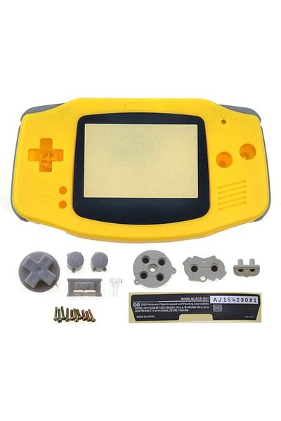 JCD Yellow JCD Plastic Housing Shell Case Cover For GBA Console Shell W/ Button Kit Screen Lens Stick La