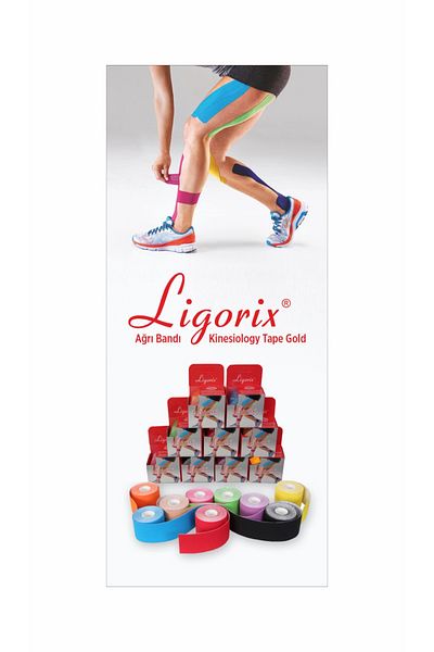 Ligorix اللون الأسود إصلاح الرياضة Kinesio، شريط الألم