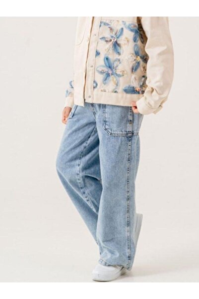 Zekids Pantaloni largi pentru fete cu talie elastică și buzunare