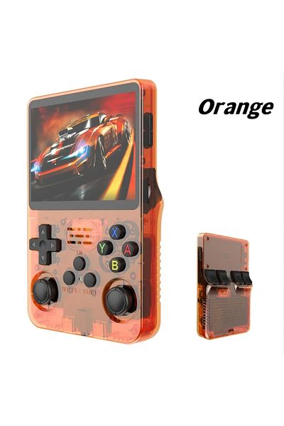 BOYHOM 128GB Orange 2024 R36S Retro Video Game Console Linux System 3.5 Inch IPS Screen Portable Pocket Pla