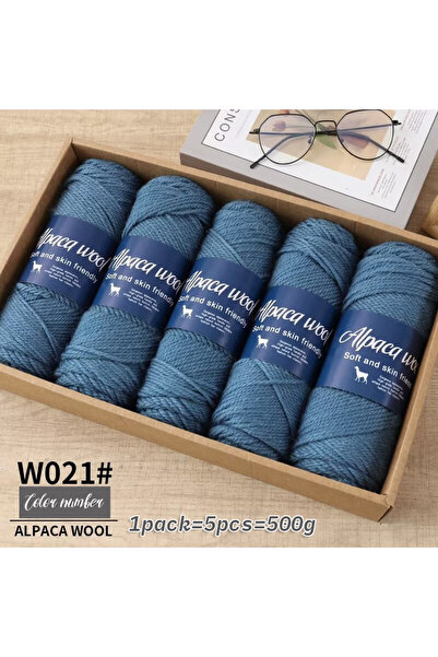Choice 021 Mist Blue 500g alpaca wool yarn, coarse yarn, hand woven to make w...