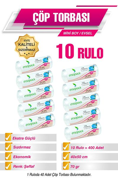 Ermet Ersopack Mini Size Garbage Bag 10 Rolls