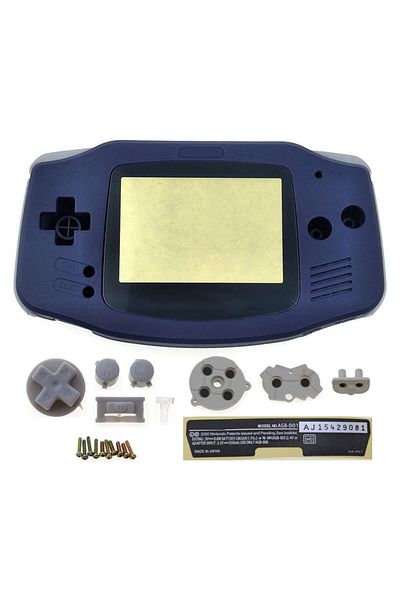 JCD Blue JCD Plastic Housing Shell Case Cover For GBA Console Shell W/ Button Kit Screen Lens Stick Labe