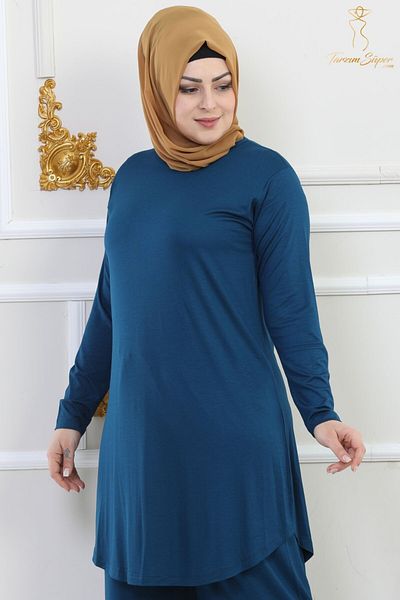 tarzımsüper Hijab Tunic Ελαστικό μαλακό άνετο βαμβακερό ύφασμα Κομψό μακρύ χιτώνα