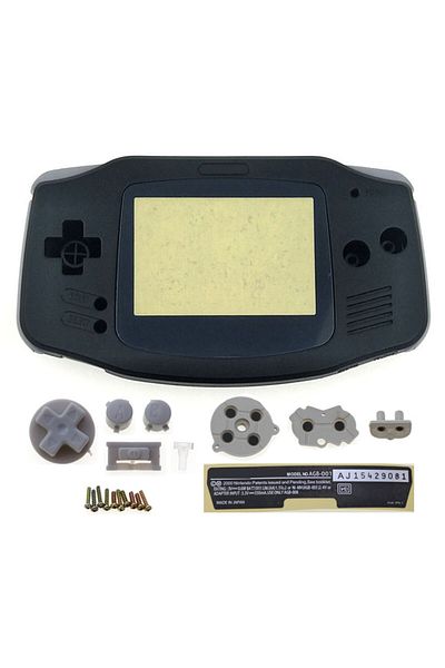 JCD black JCD Plastic Housing Shell Case Cover For GBA Console Shell W/ Button Kit Screen Lens Stick Lab
