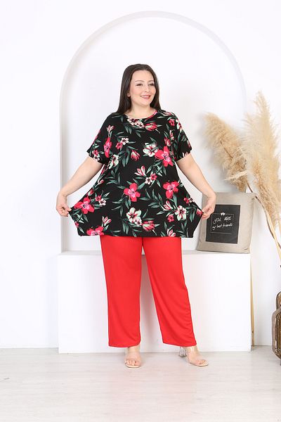 XL Modam Women's Lycra Floral Patterned Suit