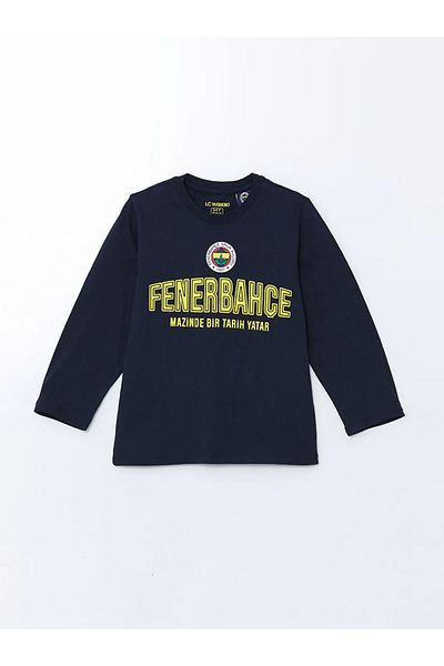 LC Waikiki Σετ πιτζάμες για αγόρια με στάμπα LCW Kids Navy Blue Crew Neck Lantern