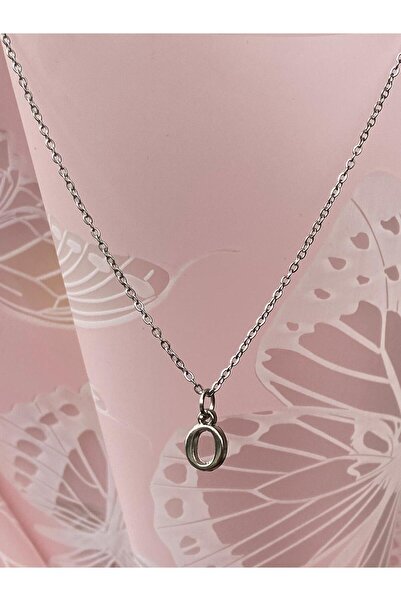 bijoux uniques قلادة أنيقة من الفولاذ المقاوم للصدأ 316L مع حرف O