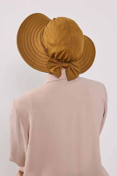 Aisha's Design Removable Combed Bonnet Turban with Bow Knot on the Back, S-4